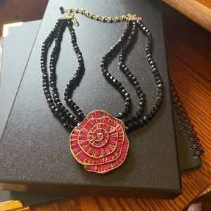 Heidi Daus Black and Pink Statement Necklace